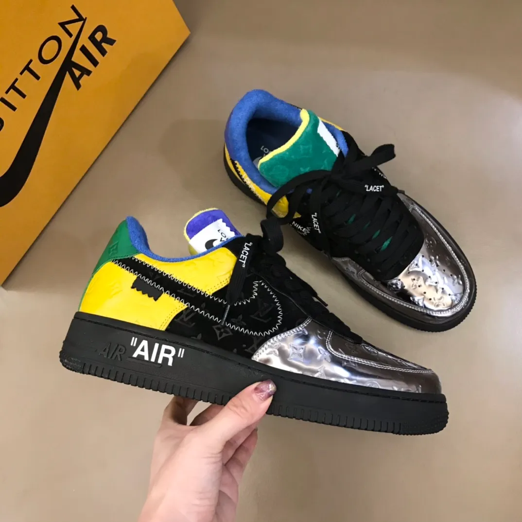 Men's shoes 💰p440 "*OUIS *UITTO*" x OFF-WHITE x Nike tripartite collaboration! Trendy and cool men's casual sports shoes with unrivaled color matching. The design idea basically continues the style of THE TEN. The Swoosh line and tongue label have a very familiar visual effect and are both fashionable and trendy! A must-have for fashionistas! The effect on your feet is absolutely stunning! (The original drawer packaging accessories are complete) Code number 38-45